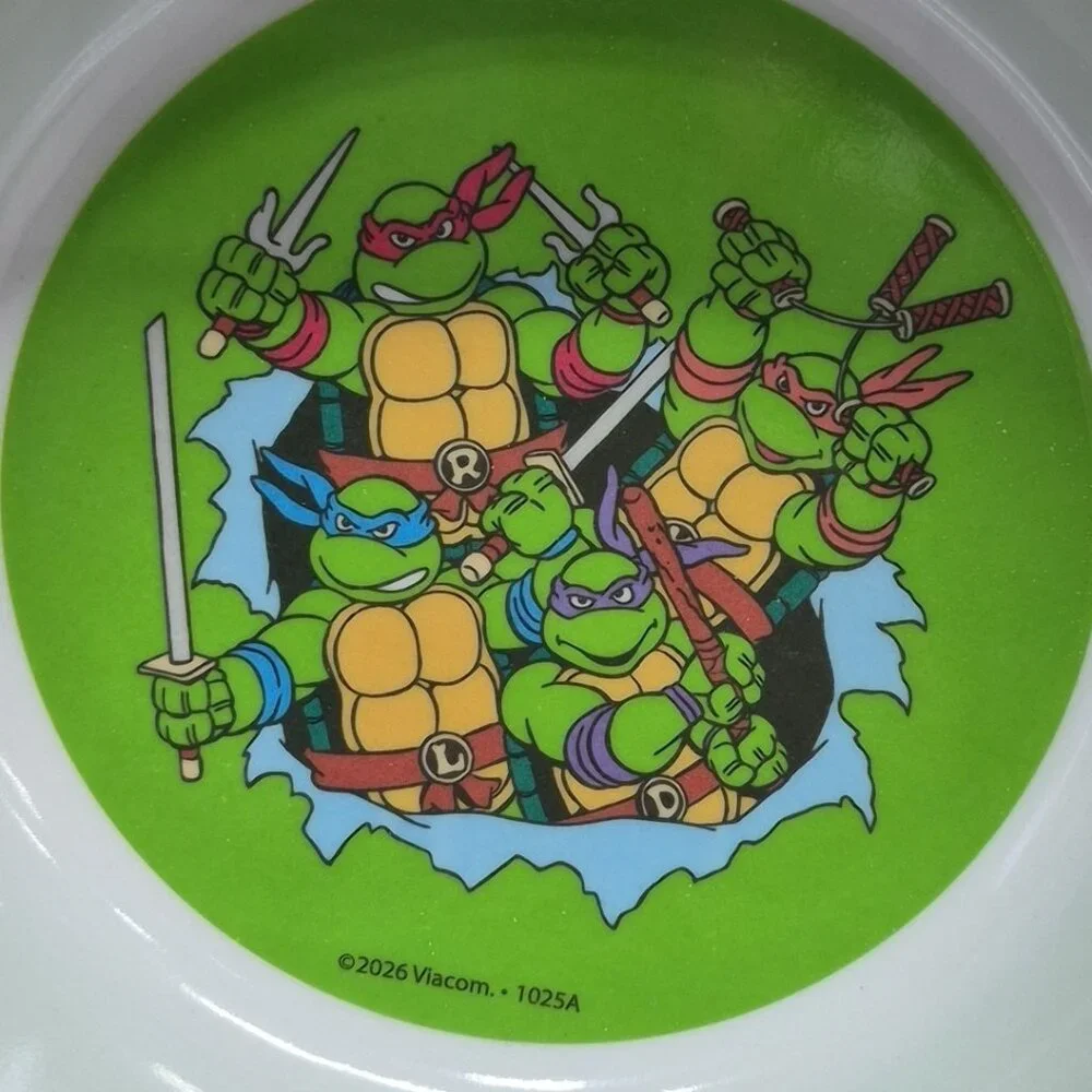 TMNT Teenage Mutant Ninja Turtles Bowl Dog Cat Food Water Dish, 7in, Lot Of 2